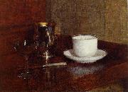 Henri Fantin-Latour Glass, Silver Goblet and Cup of Champagne France oil painting artist